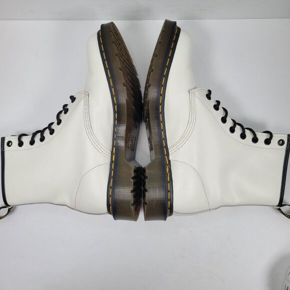 Dr. Martens Women's White Smooth Leather Lace-Up Boots 11821 US Size 9 - Picture 6 of 10